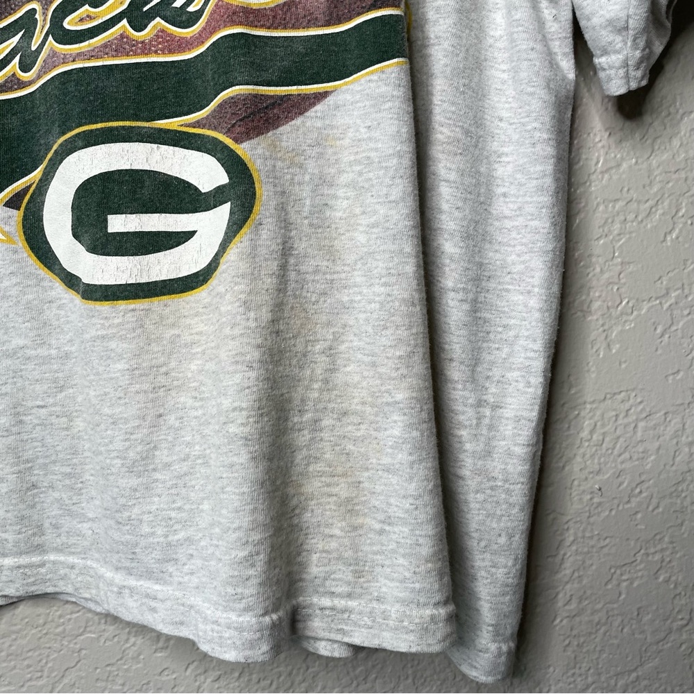 90s Vintage Green Bay Packers T Shirt Heather Gray Graphic Tee - Picture 5 of 15
